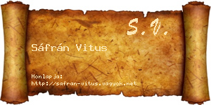 Sáfrán Vitus névjegykártya